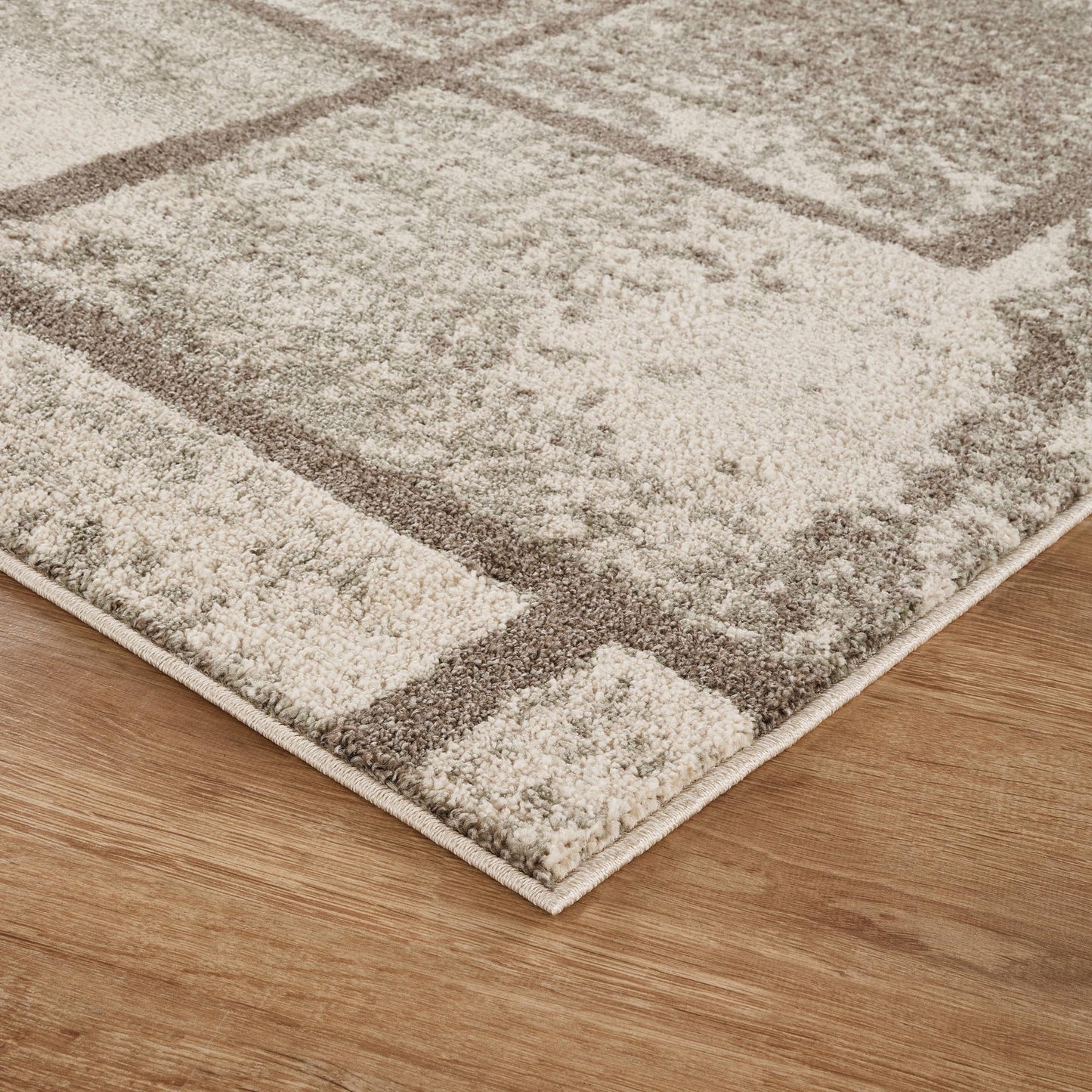 Rhodes Neutral Geometric Rug - Enigma Sage