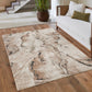 Terracotta Essence Lava textured abstract rug, in a room setting 3