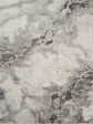 Grey Essence Nimbus textured abstract rug, flat portrait view