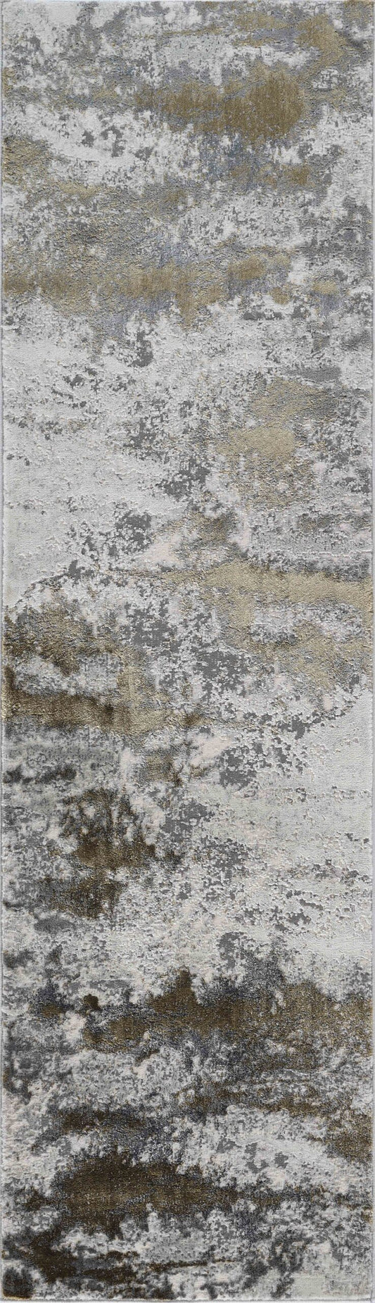 Gold Emperor Onyx abstract rug, flat portrait view 2