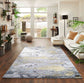 Gold Emperor Onyx abstract rug, in a room setting
