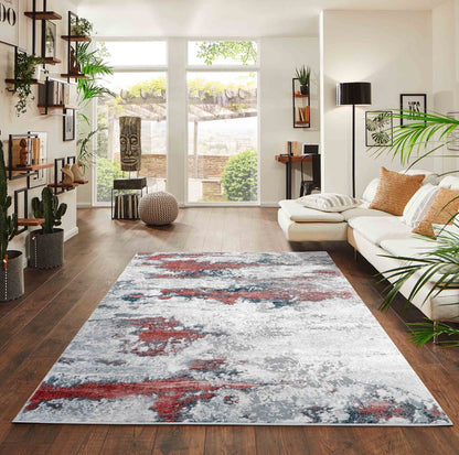 Pink Emperor Onyx abstract rug, in a room setting