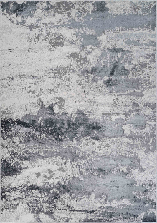 Silver Emperor Onyx abstract rug, flat portrait view