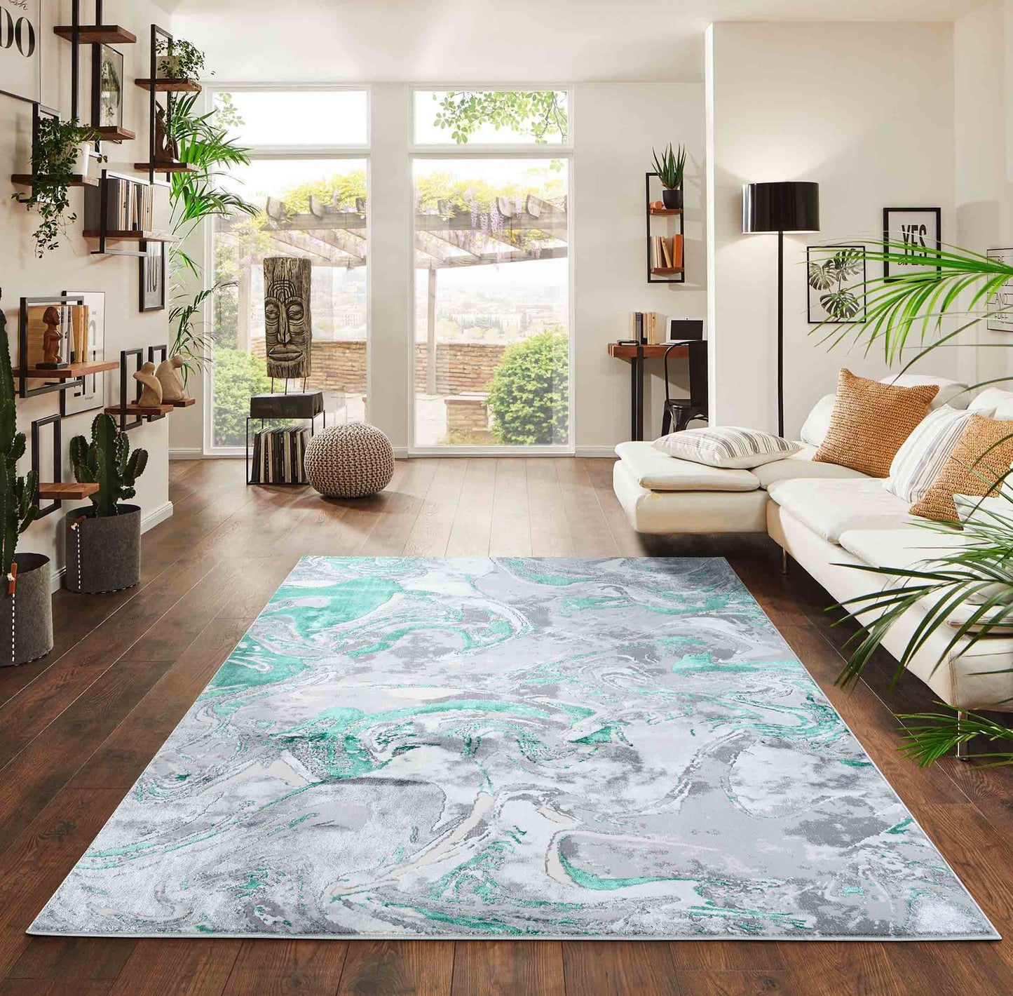Emperor Metallic Abstract Rug - Solarius Gold