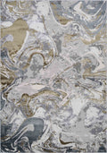 Gold Emperor Solarius abstract rug, flat portrait view