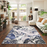 Emperor Solarius Abstract Rugs - Navy