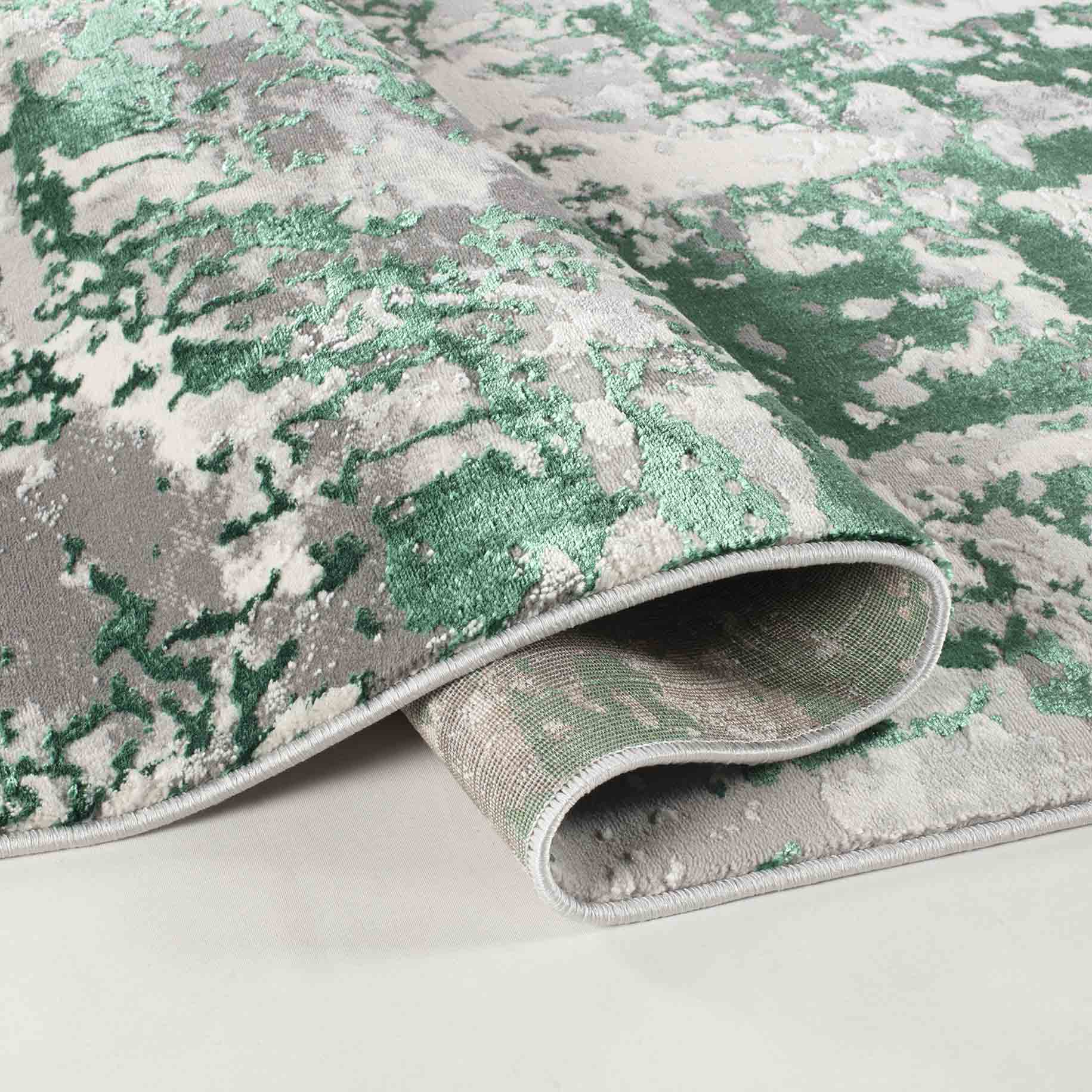 Aqua Emperor Styra abstract rug, close-up pile detail