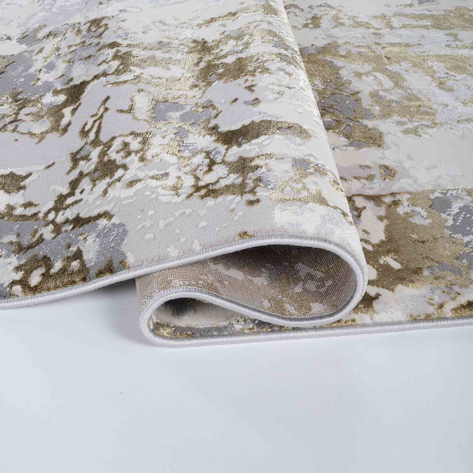 Gold Emperor Styra abstract rug, close-up pile detail