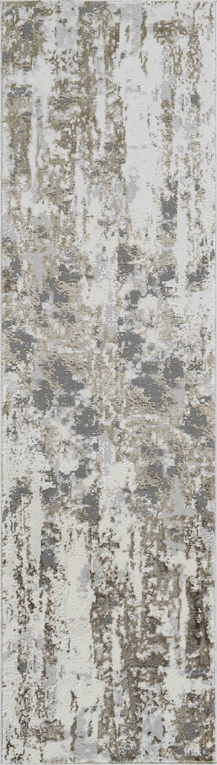 Gold Emperor Styra abstract rug, flat portrait view 2
