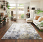 Gold Emperor Styra abstract rug, in a room setting