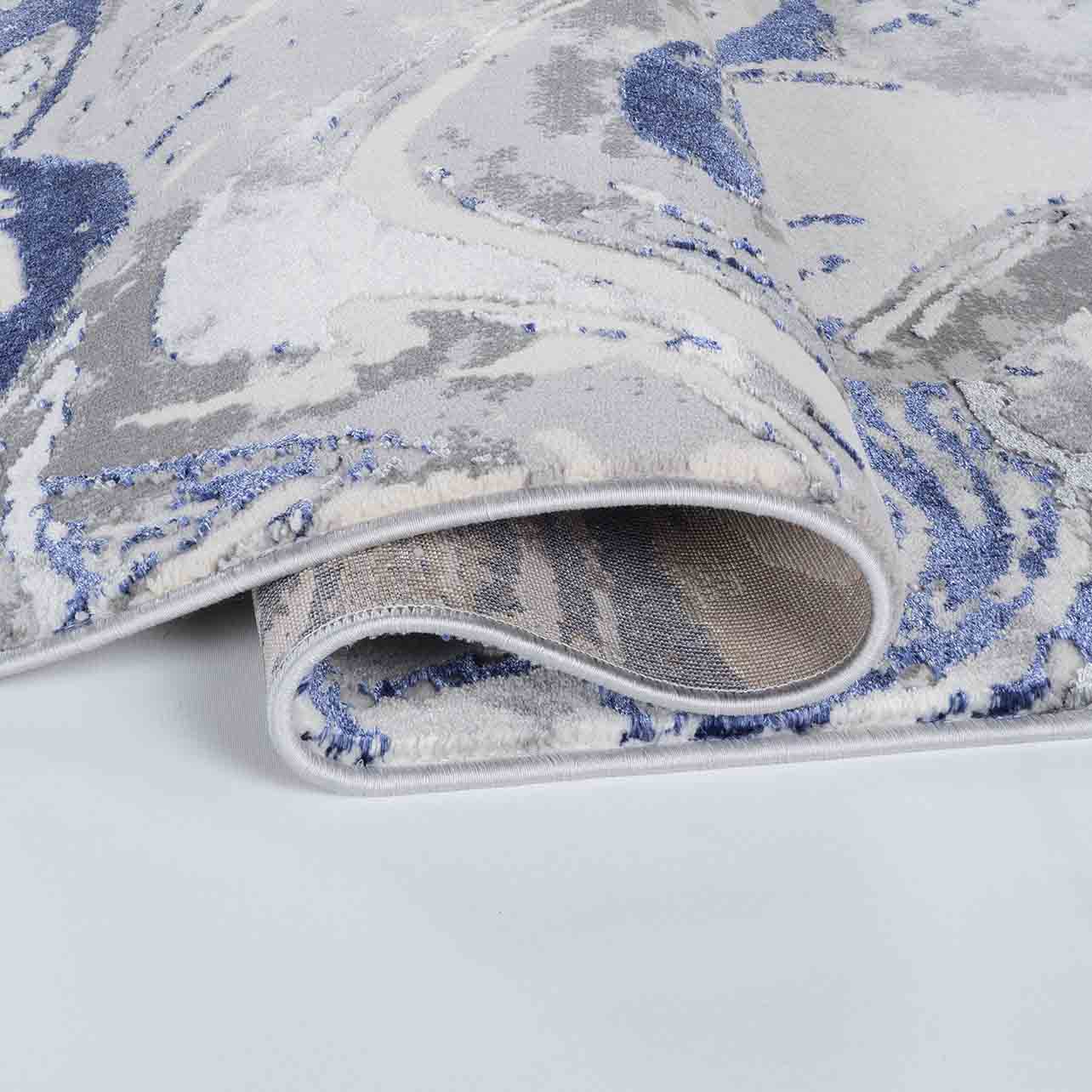 Navy Blue Emperor Styra abstract rug, close-up pile detail