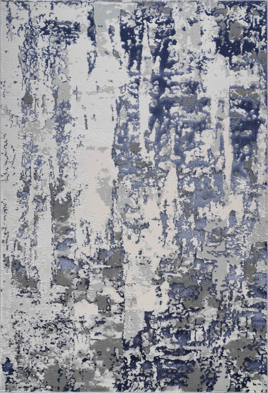Navy Blue Emperor Styra abstract rug, flat portrait view