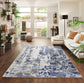 Navy Blue Emperor Styra abstract rug, in a room setting