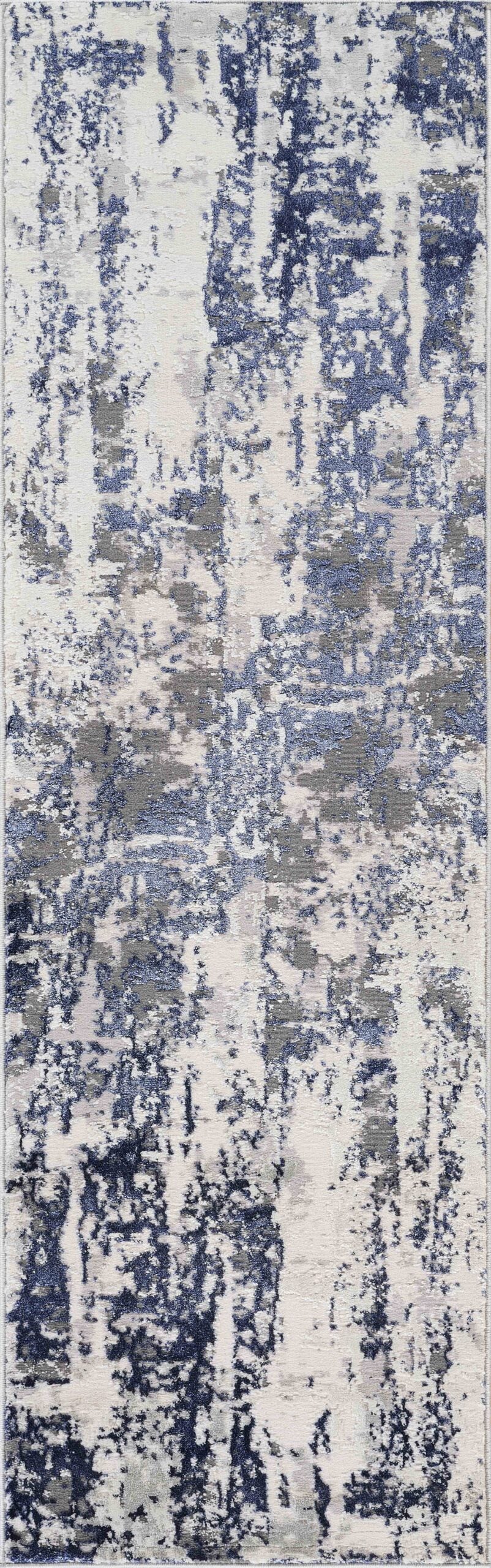 Navy Blue Emperor Styra abstract rug, flat portrait view 2