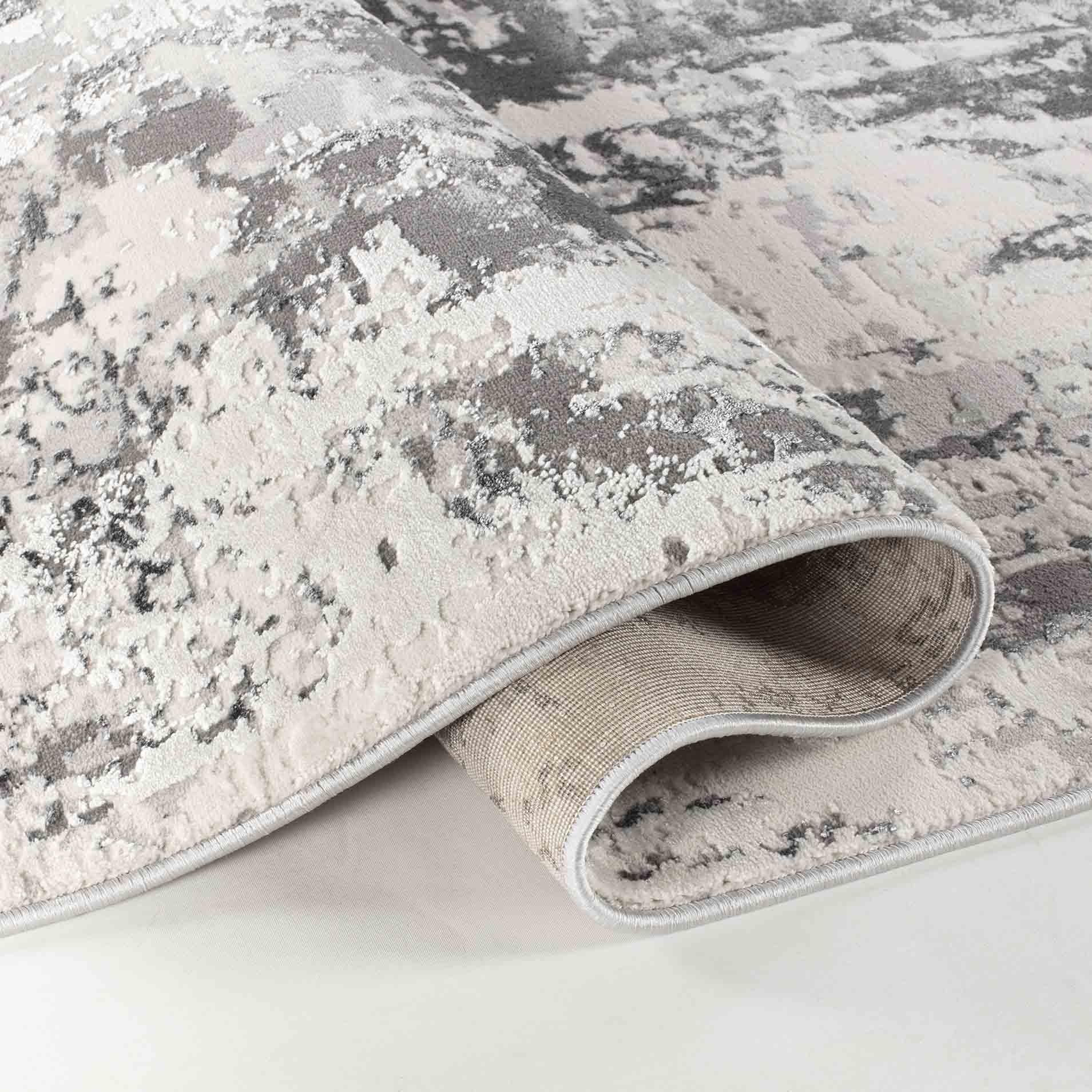 Silver Emperor Styra abstract rug, close-up pile detail