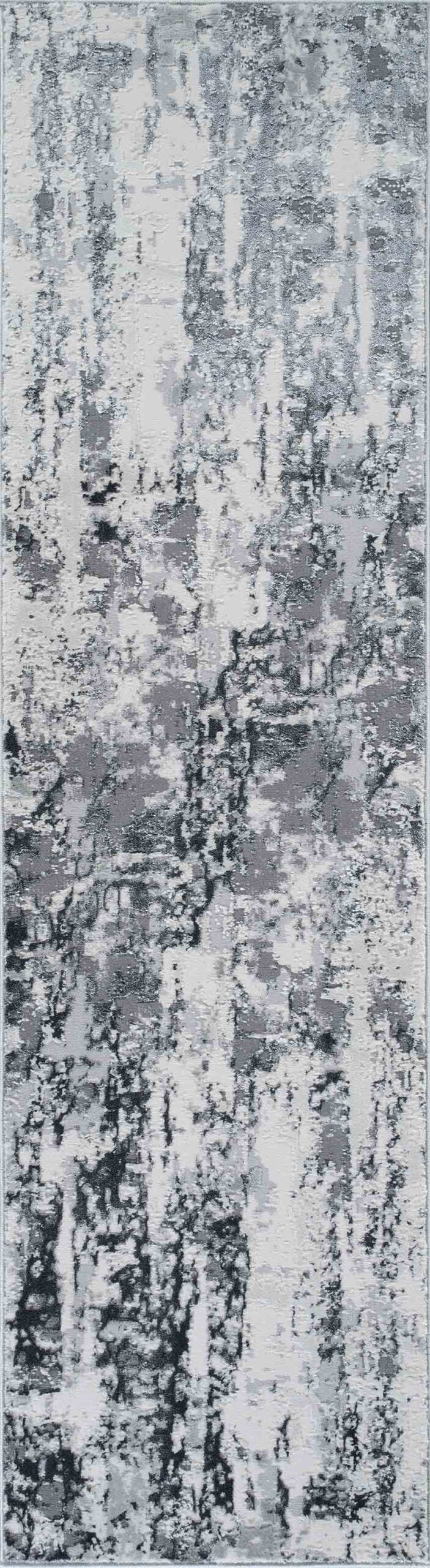 Silver Emperor Styra abstract rug, flat portrait view 2