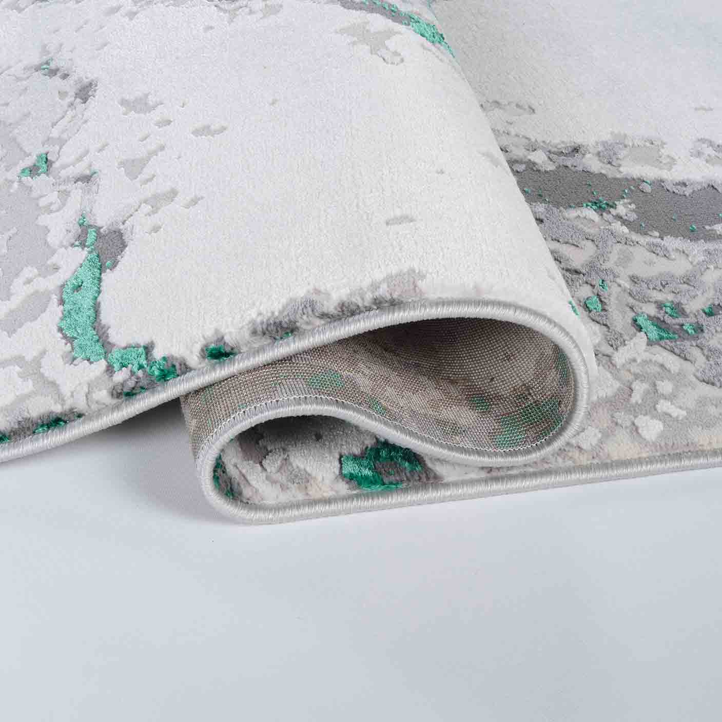 Emperor Metallic Abstract Rug - Picasso Silver