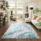 Emperor Metallic Abstract Rug - Picasso Silver