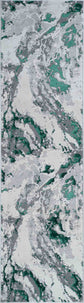 Emperor Metallic Abstract Rug - Picasso Silver