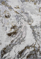 Emperor Metallic Abstract Rug - Picasso Silver