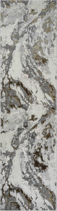 Emperor Metallic Abstract Rug - Picasso Silver