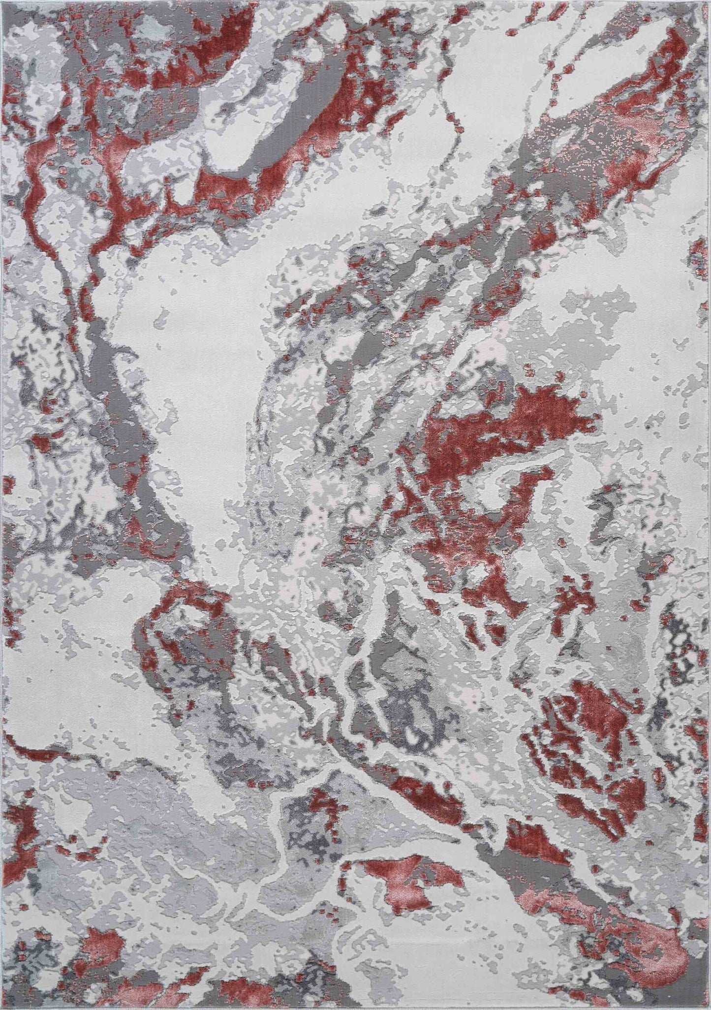 Emperor Metallic Abstract Rug - Picasso Silver