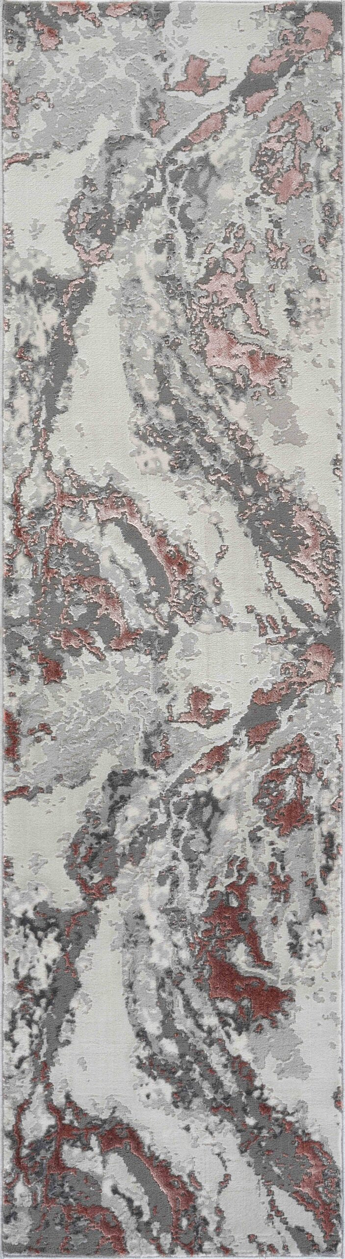 Emperor Metallic Abstract Rug - Picasso Silver