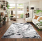 Emperor Metallic Abstract Rug - Picasso Aqua