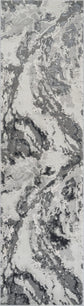 Emperor Metallic Abstract Rug - Picasso Silver