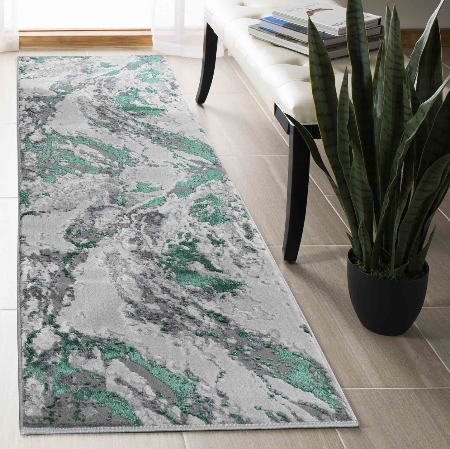 Emperor Picasso Abstract Rugs  - Aqua