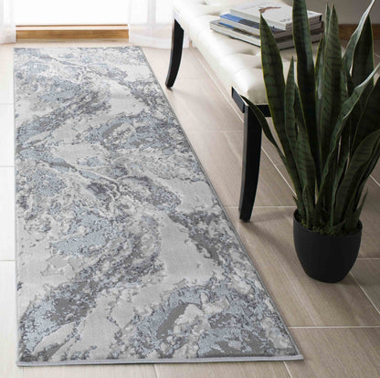 Emperor Picasso Abstract Rugs - Silver