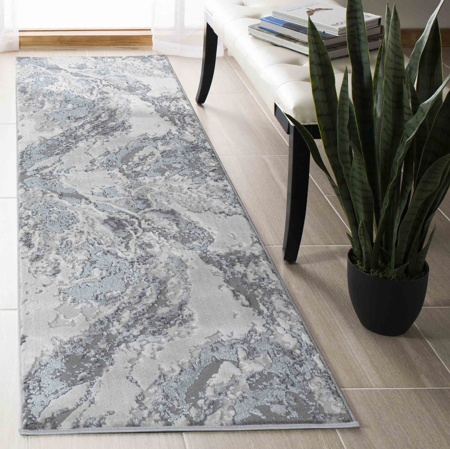 Emperor Picasso Abstract Rugs - Silver