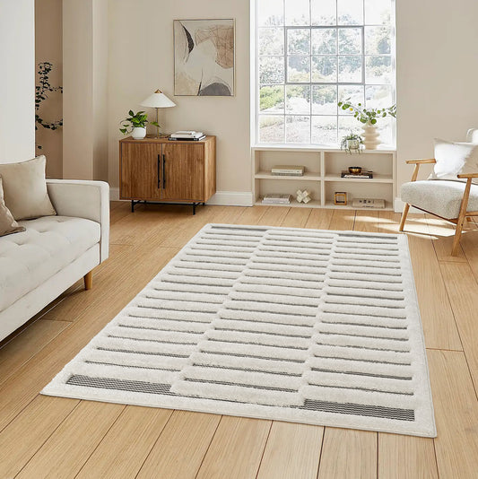 Freya Embossed Geometric Rug - Bar
