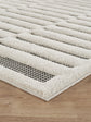 Cream Freya Bar embossed geometric rug, side profile