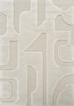 Cream Freya Boho embossed geometric rug, flat portrait view