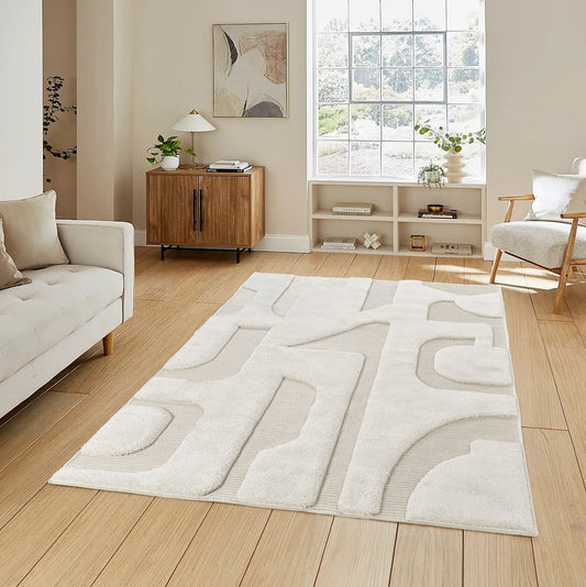Freya Embossed Geometric Rug - Boho