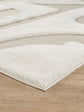Cream Freya Boho embossed geometric rug, side profile