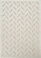 Cream Freya Herringbone embossed geometric rug, flat portrait view