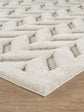 Cream Freya Herringbone embossed geometric rug, side profile