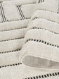 Cream Freya Merge embossed geometric rug, close-up pile detail