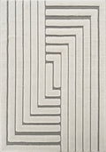 Cream Freya Merge embossed geometric rug, flat portrait view