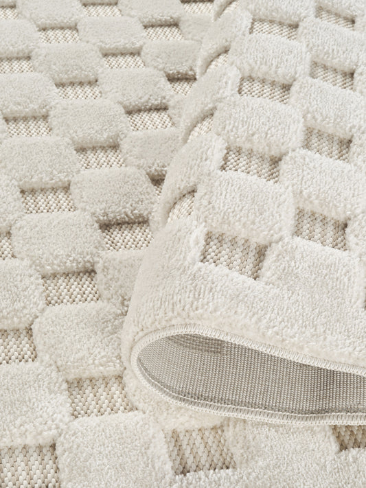 Freya Embossed Geometric Rug - Square