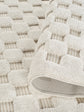 Cream Freya Square embossed geometric rug, close-up pile detail