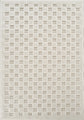 Cream Freya Square embossed geometric rug, flat portrait view
