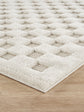 Cream Freya Square embossed geometric rug, side profile