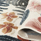 Cream Gardenia Azalea floral rug, backing detail