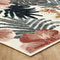 Cream Gardenia Azalea floral rug, side profile