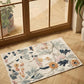 Cream Gardenia Daisy floral rug, doormat view 2