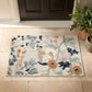 Cream Gardenia Daisy floral rug, doormat view