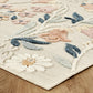 Cream Gardenia Daisy floral rug, side profile